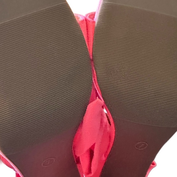 NEW TRARY PINK CHUNKY HEELS STRAPPY OPEN TOE COMFORTABLE TIE UP HEELS SIZE 7 - Picture 8 of 11